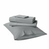 Kathy Ireland 500 Thread Count Damask Stripe Sheet Set with Optifit - California King - Grey 1234CKGR